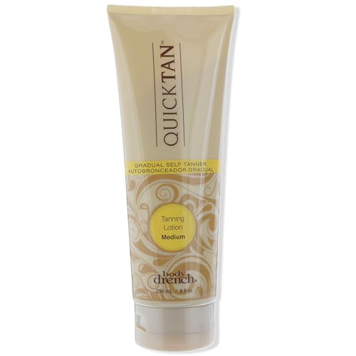 Body Drench Quick Tan Self Tanning Lotion – Sunless Tanning Lotion for Women, Natural-Looking Self Tan, Medium, 8 fl oz