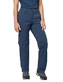 windabweisend Jack Wolfskin Damen Activate Light Zip Off Women Atmungsaktive Wanderhose, Dark Indigo, 38