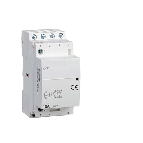 Contactor de 4 polos 16A con contactos 2 NA y 2 NC para maniobras combinadas