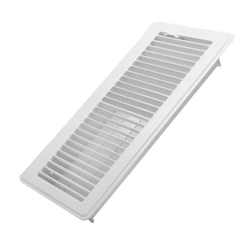 Howeall 4x14 Inch Floor Register - Heavy Duty Steel Walkable Floor Vents - Easy Adjust Air Supply Lever - Vent Covers for Home (White)