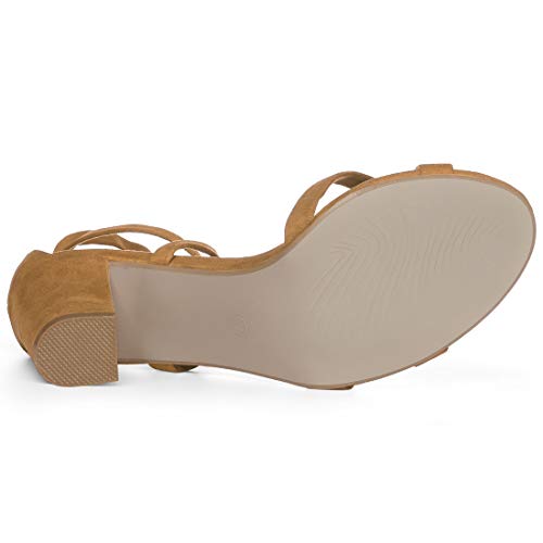 Allegra K Women's Heeled Lace up Brown Sandals - 8 M US