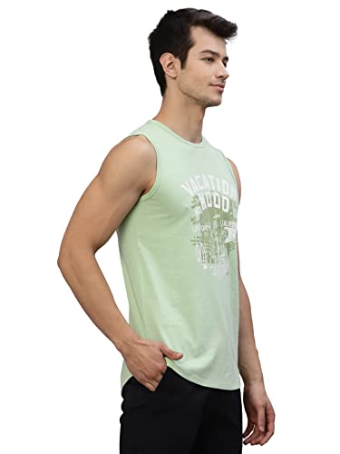 Image of Rigo Stylish Cotton Printed Vest for Men | Round Neck,Regular Fit, Sleeveless T-Shirt Vest for Men | Casual Innerwear Sando for Men & Boys - Perfect for Workouts Gym, Vacations, and Beaches
