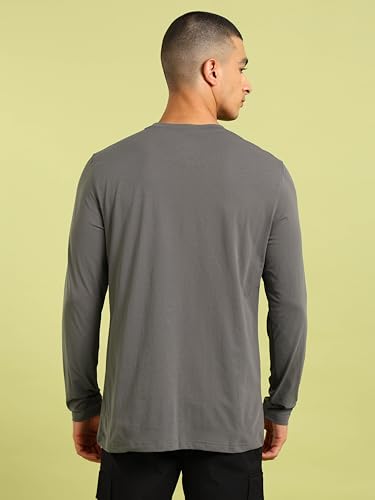 Image of TECHNOSPORT Men's Slim Fit Full Sleeve Crew Neck T-Shirt, COTFLEX Quick Dry Moisture Wicking Stretchable Sports Gym and Casual Wear