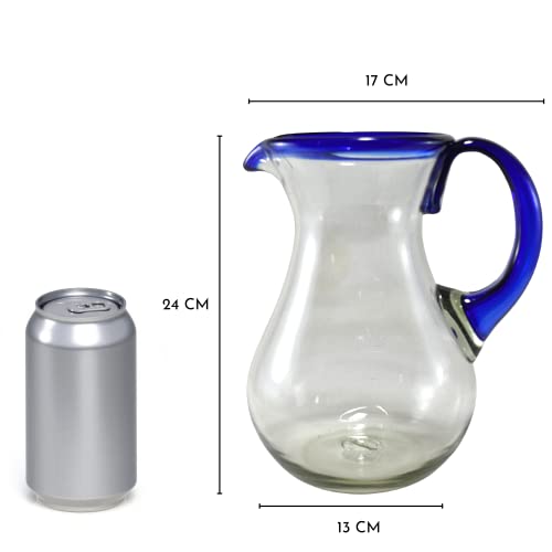 Set de 6 vasos de vidrio soplado con jarra miniatura 6