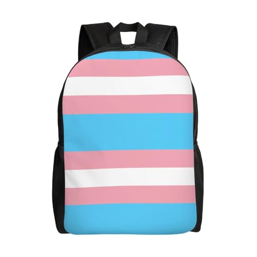 Transgender Pride Flag Backpack Simple Leisure Travel Backpack Outgoing Daypack 16 inch