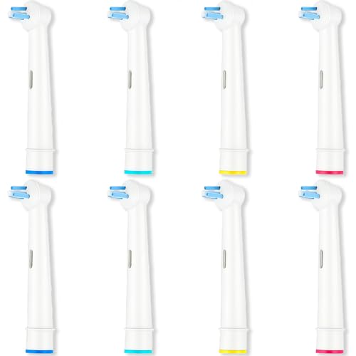 8Pcs Interspace Toothbrush Heads Precision Clean Toothbrush Head Replacement - Suitable for Oral B Braun Electric Toothbrushes Cleans Crevices Bridges & Implants