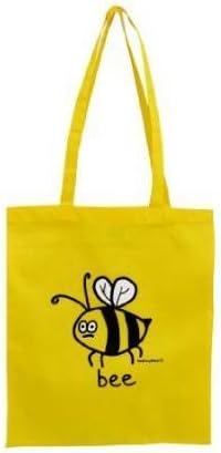 BEE yellow cotton tote bag.