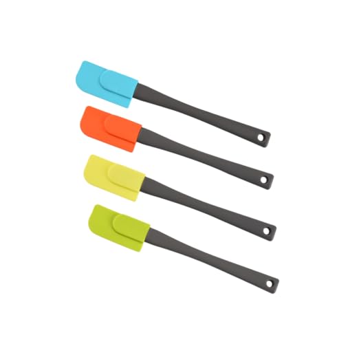 OUNONA 4pcs Silicone Spatula Spreader Scraper Tool Baking Supplies Handled Spatulas for Kitchen Use Butter Cutter Wiping Jam Blade Multi-purpose Cutter Butter Slicer Random Color