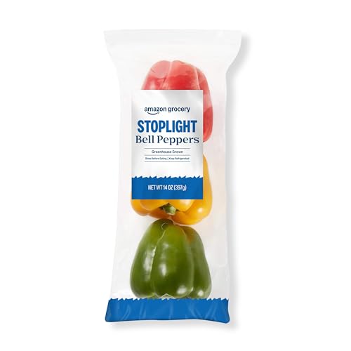 Amazon Grocery, Stoplight Bell Peppers, 3 Ct (Previously Fresh Brand, Packaging May Vary)