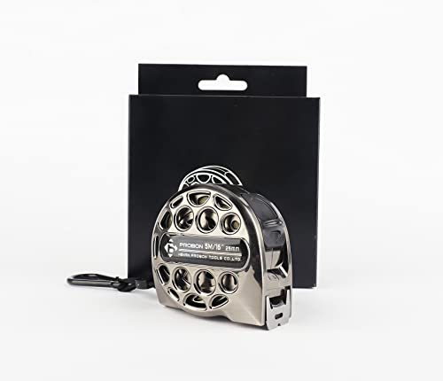 High-Grade Metalloid Case, Stainless Steel Waterproof Tape Measure, Front Side Ft/In, Reverse Side M/Mm,16Ft/5Meters For Construction (Cold Grey) #TOP2