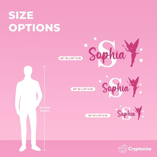 Personalized Name & Initial Tinkerbell Vinyl Wall Decals I Baby Girl Bedroom Decor I Fairy Decorations I Baby Girl Nursery Decor I Fairy Birthday Decorations I Multiple Size & Color Options #TOP3