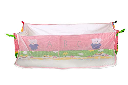 Image of Cotton Dazzle Born Baby Adjustable Swing , Khoya,Cradle Cloth Baby Zoli,Ghodiyu With Mosquito Net For Born Baby Girl Infant Pink