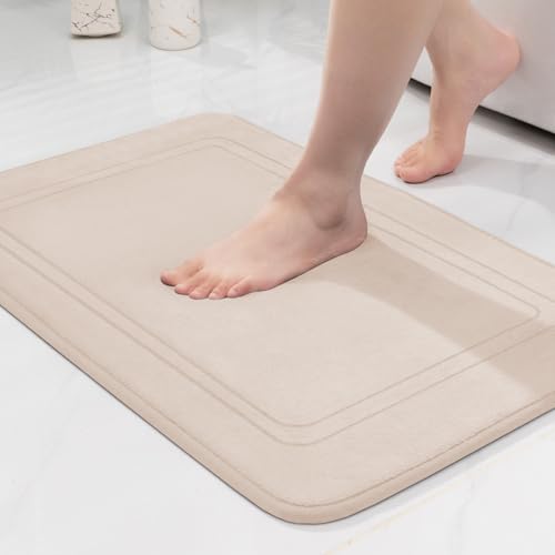 chakme Tapis de Bain en Mousse à mémoire de Forme - Tapis Salle de Bain Absorbant - Tapis de Bain Antidérapant - pour Salle de Bain et Salon - 50 x 80 cm -...