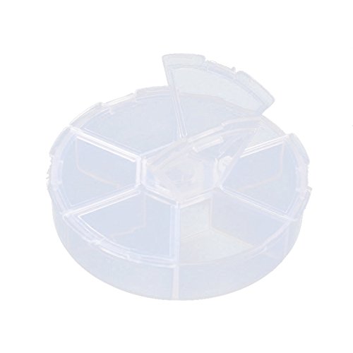 Pandahall 20Pcs 3.07 Inch Diameter Plastic Bead Storage Containers 6 Grids Transparent Clear Round Jewelry Boxes Organizers