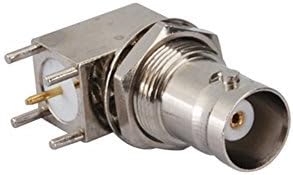 Custom Cables Group LLC 2pcs Rf Wire Terminal Copper Alloy Connector Bnc Thru Hole Jack Bulkhead Right Angle PCB Mount Ships from USA