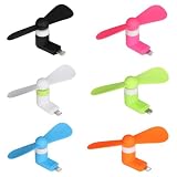 Phone Fan for iPhone, 6 Pack Mini Portable Cell Phone Fan Attachment for iPhone 14/14 Plus/14 Pro Max/SE 3/13/13 Pro/12/12 Pro Max/iPad, Travel Pocket Fan Small USB Fans Summer Essentials (Multicolor)