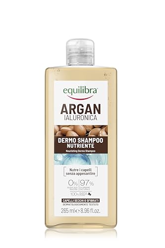 Equilibra, Argan Ialuronico Dermo Shampoo Idratante, per Capelli Secchi e