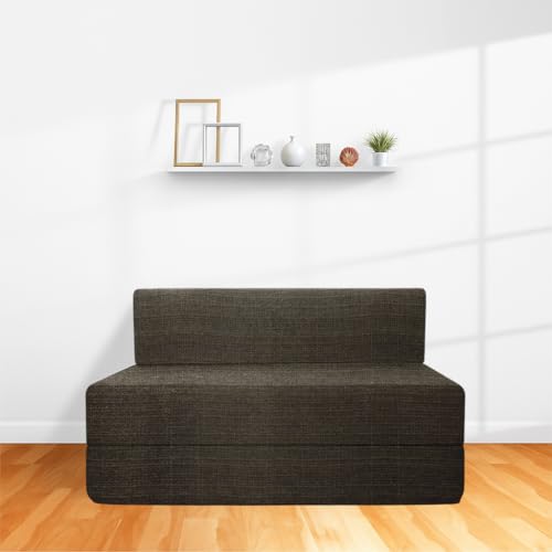 Image of CELLBELL Comfy Sofa Cum Bed 4x6 Feet | Foldable Dual Use Couch Bed with Soft Cushions, Washable Fabric Cover & Sturdy Frame | Space Saving Modern Design for Living Room, Bedroom & Guest Use (Grey)