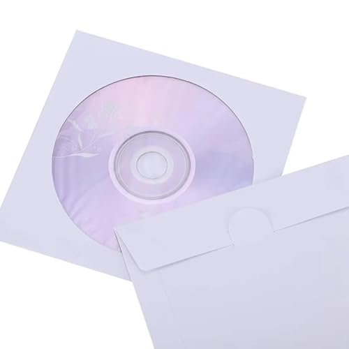 Alksubbm Lot de 100 pochettes de rangement transparentes pour VCD - 8 cm - Enveloppes de protection - Sacs en papier pour usage domestique – vue 3