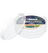 HQAUT 4 6 8 10 12 14 16 18 20 22 Inch Clear Plant Saucer, 5 Pack Durable Plastic Water Catcher Tr...