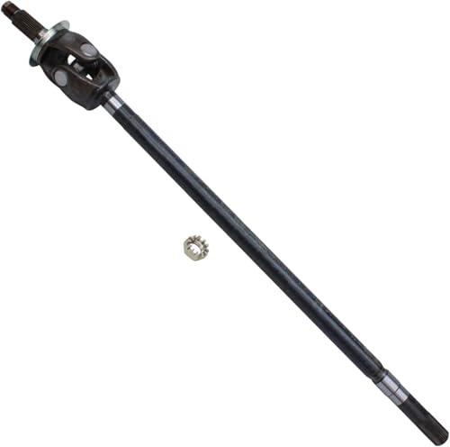 Image of Detroit Axle - Front U-Joint Axles for 2003 2004 2005 2006 2007 2008 Dodge Ram 2500 3500, Axle with U-Joint Assembly Replacement [9.25 inch 33 Spline Through Wheel with 1485 U-Joint]
