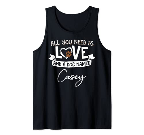 Cute Dog Named Casey Design for Women and Men Tank Top, Black