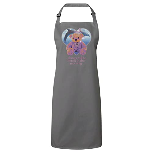 Tablier de cuisine gris humour collage vintage pour réussir tous vos brunchs du dimanche