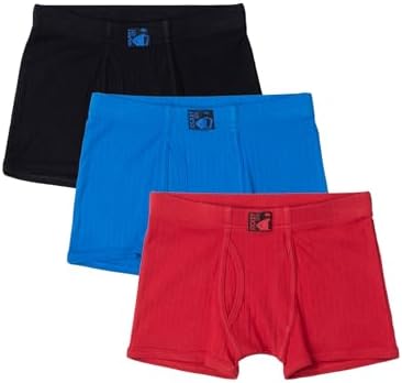 Jockey 3036 Boys Super Combed Cotton Rib Fabric Solid Trunk with Front Open Fly and Ultrasoft Waistband_(Pack of 3, Colors & Prints May Vary)