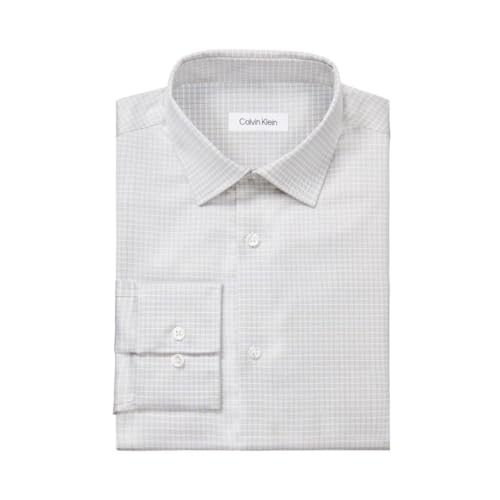 Calvin Klein Men's Dress Shirt Regular Fit Refined Cotton Stretch3