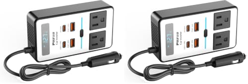 Image of 200W Car Power Inverter DC 12V to 110V AC,Cigarette Lighter Adapter Plug with [65W USB-C] /USB-Fast Charger 24W /Multiple USB /Laptop car Charger with Voltage Display (Pack of 2)