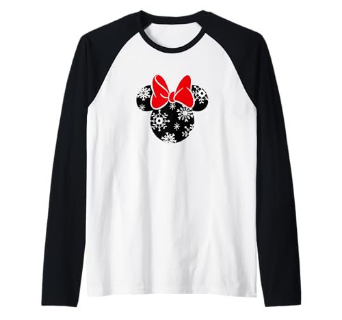 Minnie Snowflakes Raglan Disney : T-shirt baseball manches 3/4 Noël
