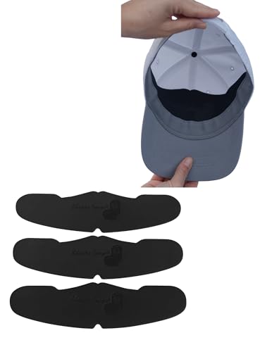 Shapers Image 3 pcs Baseball Crown Shaper Inserts for Low Profile Fitted & Snapback Caps Washable Reusable Sports Hat Liner Black