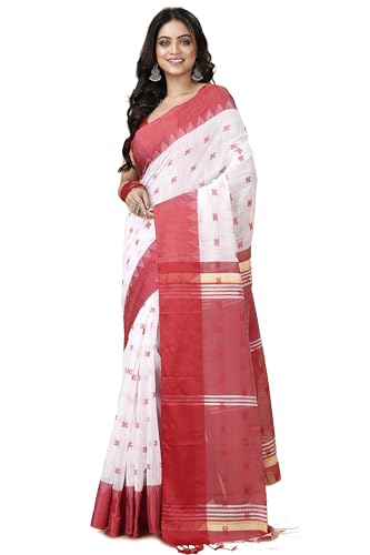 Image of OISHANI SAREE GHOR Women's Traditional Bengal Soft Cotton Silk Handloom Saree.