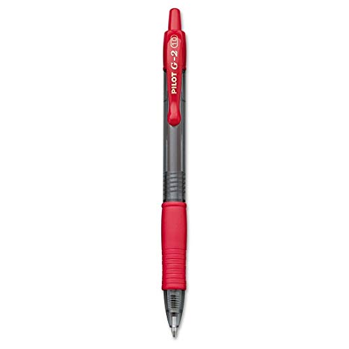 Pilot G2 Bolígrafo Gel Retráctil, Tinta Roja, Puntas Bold