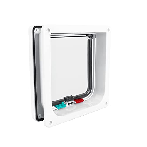 Cat Flaps for Door Pet Door, Provides Weatherproofing and Labor Saving Fuctions Smart Cat Door Cat Door Small Dog Door Has a 4 Way Locking System for Home