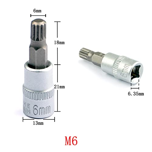 Acier 45# estampillé clair jeu de 8 douilles pour mécanique et tournevis - 5