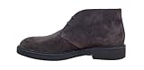  Scarpa da Uomo in Vera Pelle,Effetto Scamosciato,Modello Polacchina. Made in Italy,Marrone Scuro. (Numeric_43)
