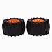 Baglaum Off Road Skateboard Longboard Wheels (Set of 8 Contains Bearing Sleeve), Black & orange