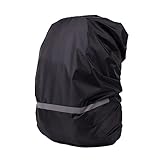 Amosfun Staubdichte Rucksack Regenschutzh&uuml;lle L Elastisch Faltbar Reflektierend Outdoor und Wanderzubeh&ouml;r Schutz f&uuml;r 45-55l Rucks&auml;cke Camping und Reisen