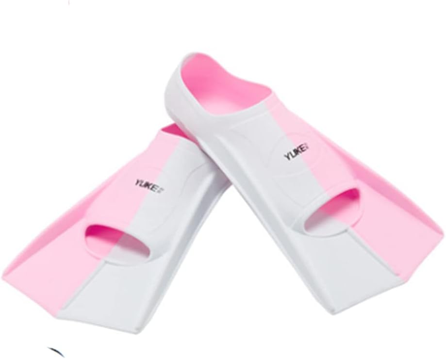 TOPCHANCES Swim Fins ,Silicone Swim Training Fins Travel Size Short Blade Swim Flippers with Travel Mesh Bag for Adults Men Women Kids