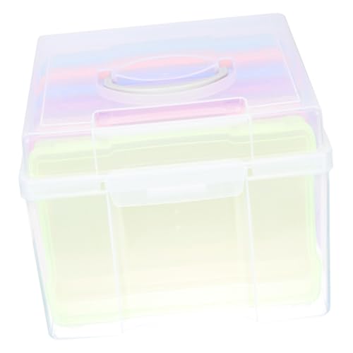 BRIGHTFUFU Photo Storage Box Organizing Bins Lids Decorative Storage Boxes Multi-functional Household Photo Case