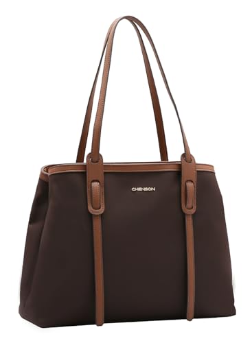 Chenson, Bolsa Feminina Chenson de Ombro Microfibra Tote Original Cor:Café
