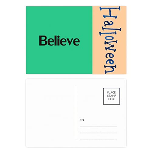 Cartes postales Halloween Believe Word avec citations inspirantes | Lot de 20