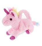 DolliBu Pink Unicorn Plush Handbag - Super Soft Stuffed Animal Purse for Children's Accessories, Kids Hand Bag Toy, Fluffy Dress Up Toy for Girls and Boys - 11 Inches