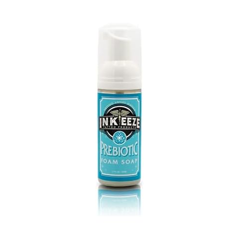 INK-EEZE Tattoo Prebiotic Foam Soap for Artist Application and Aftercare, All Purpose Tattoo Soap, Made in USA, 1.7oz Cover