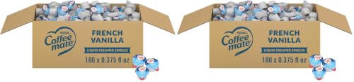 Nestle Coffee mate Coffee Creamer, French Vanilla, Liquid Creamer Singles, Non Dairy, No Refrigeration, 0.375 fl oz Tubs, 180 Count (Pack of 2)