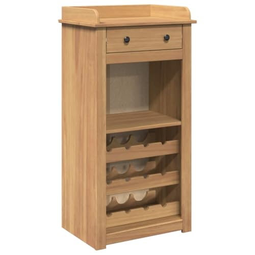 vidaXL Armoire à vin Panama 57x40x111,5 cm Bois de pin Massif, Armoire à Alcool, Armoire à vin avec Porte-vin, Cave à vin, Armoire à Whisky
