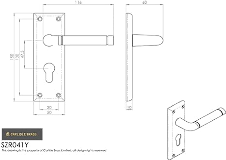 SEROZZETTA QUARANTA Lever ON Backplate - Euro 47.5MM