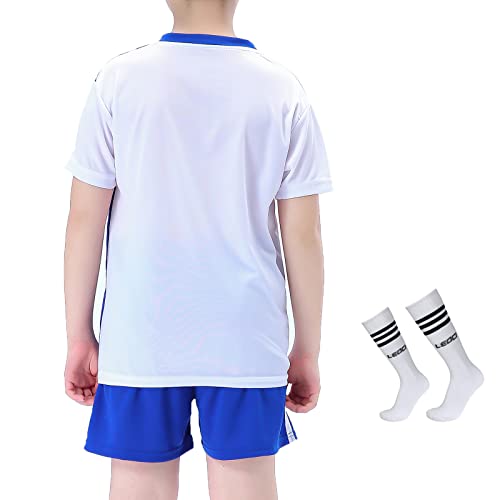 Leoci Boy's Soccer Jersey Kids Unisex Girls Football Jersey/Shorts/Socks Kit Set #TOP1