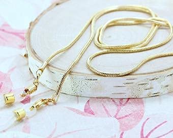 Bhavya Optic® Unisex Metal Gold Finish Spectacle Chain Lanyard for Eyewear Frames Anti-Slip Eyeglasses Holder for Sunglasses Reading Glasses Retainer -Golden 2